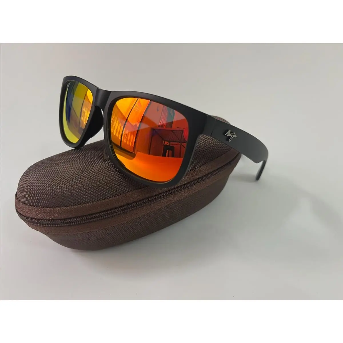Red Sands Matte Black Frame + Black Polarized Sunglasses Red by Maui Jim