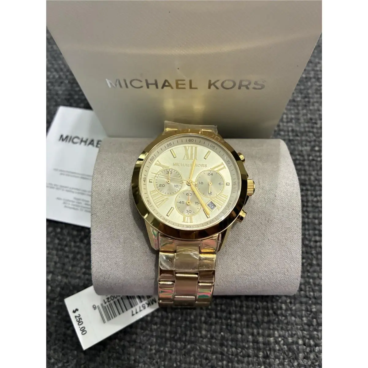 Michael Kors Bradshaw MK5777 Womens Gold Tone Chronograph Watch
