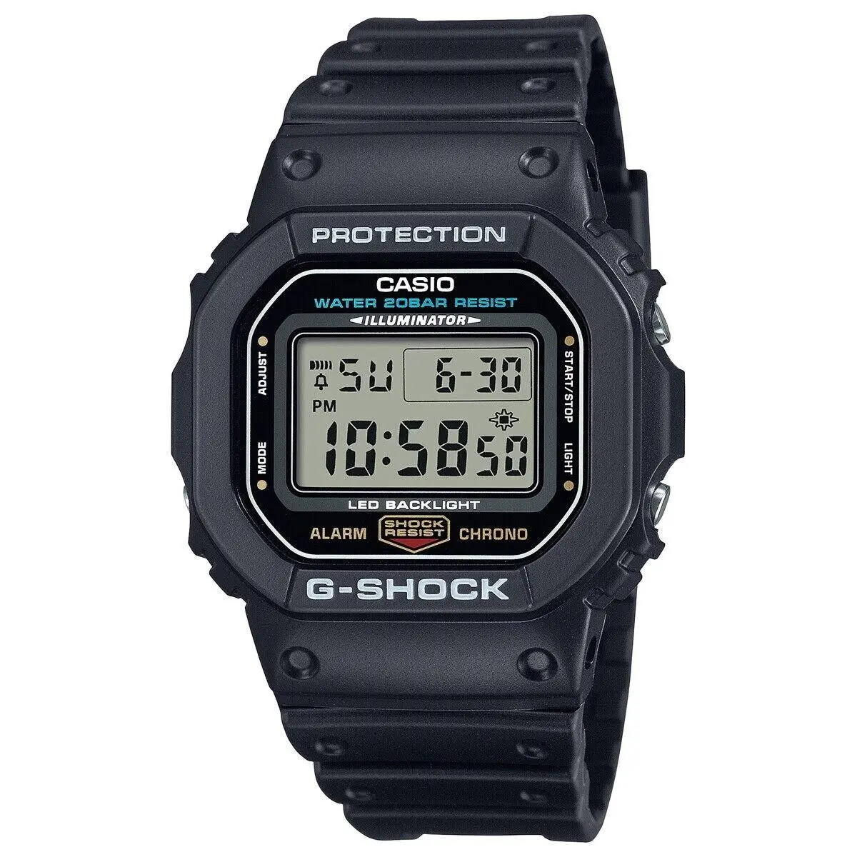 Casio DW5600UE-1V Mens Classic Gshock Black Resin Digital Chrono Sport Watch