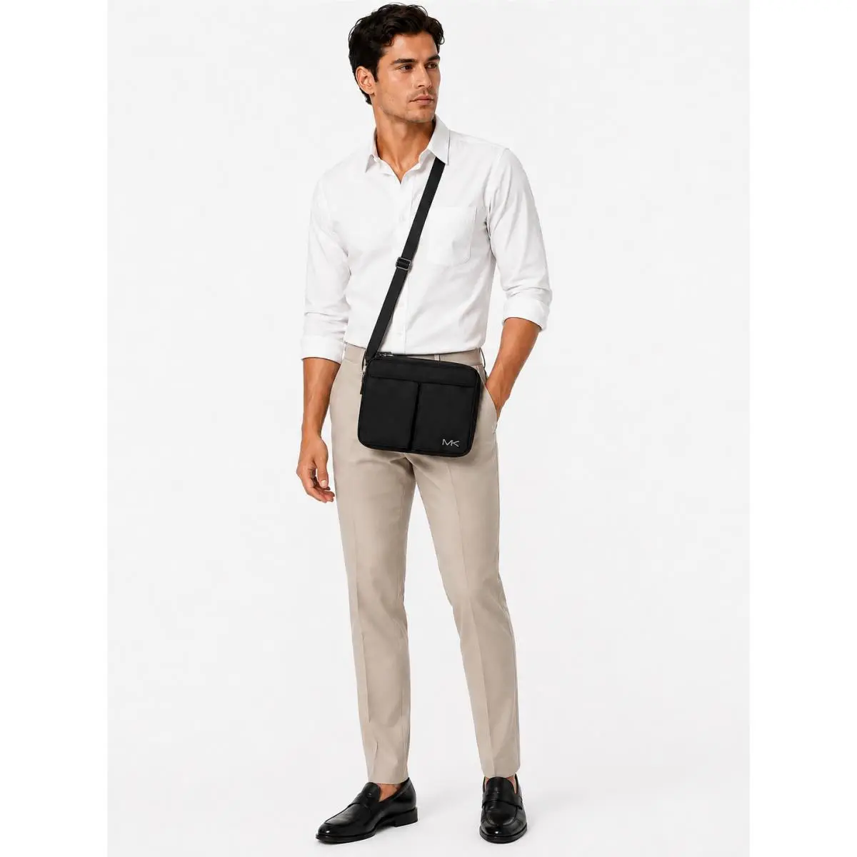 Malone Men`s Expandable Crossbody Black Nylon by Michael Kors