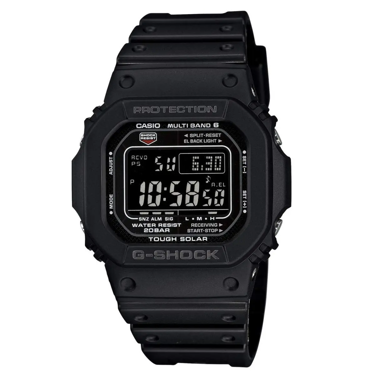 Men`s GW-M5610-1BJF G-shock Solar Digital Multi Band 6 Black Watch by Casio