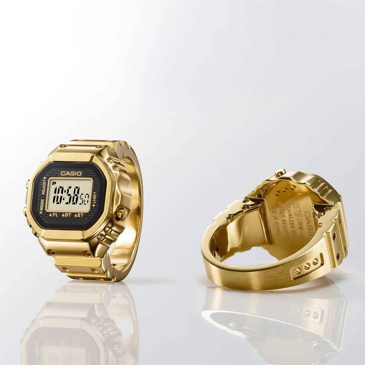 Casio Ring Watch 25mm Gold Dial Unisex Watch CRW001G-9