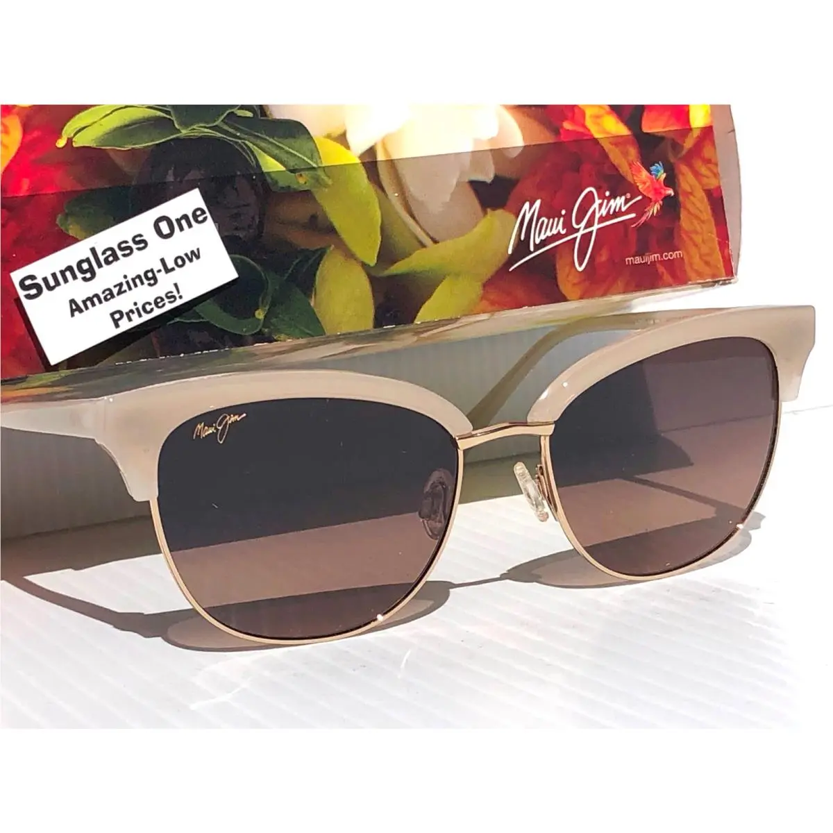 Lokelani Milky Almond Gold Polarized Bronze Lens Sunglass HS825-24S by Maui Jim