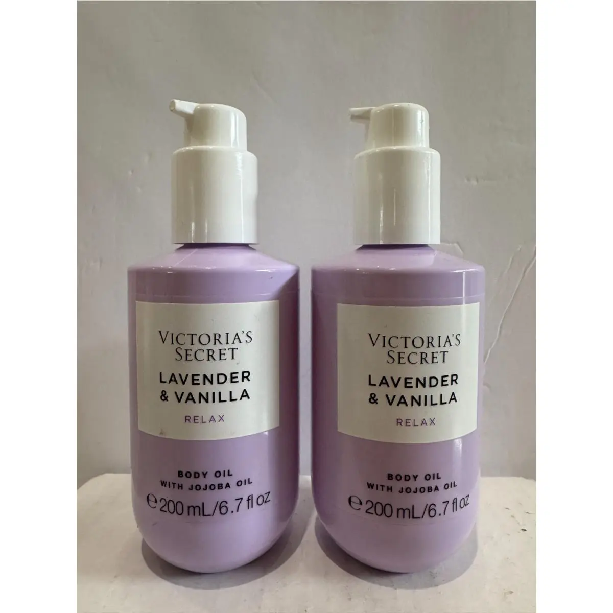 Victoria`s Secret Lavender Vanilla Body Oil w/ Jojoba Oil - 6.7 oz Set of 2 by Victoria's Secret