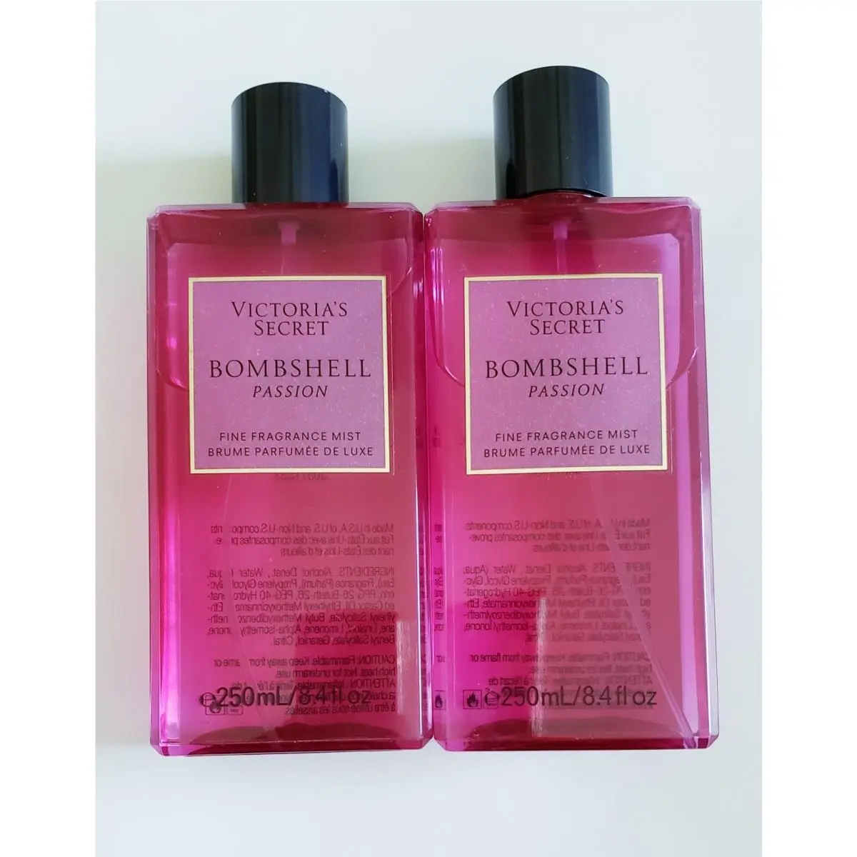 Victoria`s Secret 2 Bombshell Passion Fine Fragrance Mist 8.4 Oz/ Each