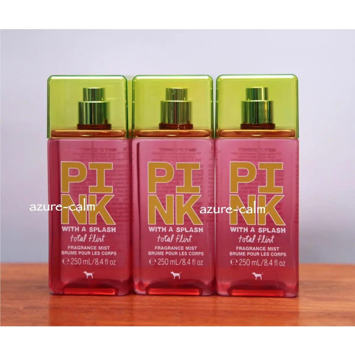 Victoria`s Secret Pink Total Flirt 8.4 Ozs Fragrance Body Mist x 3