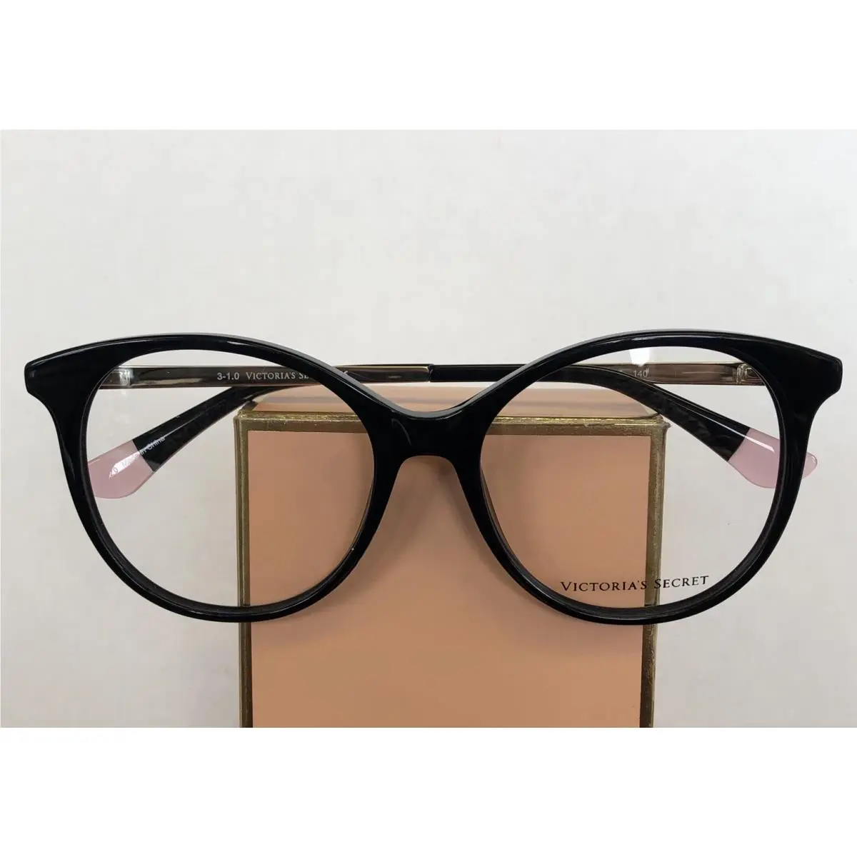 Victoria`s Secret Eyeglasses VS5004-001 Black Frame w/ Pink Ear Tips 140mm