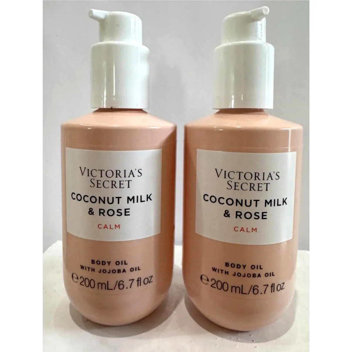 Victoria`s Secret Coconut Milk Rose Calm Body Oil 6.7 oz Set Of 2