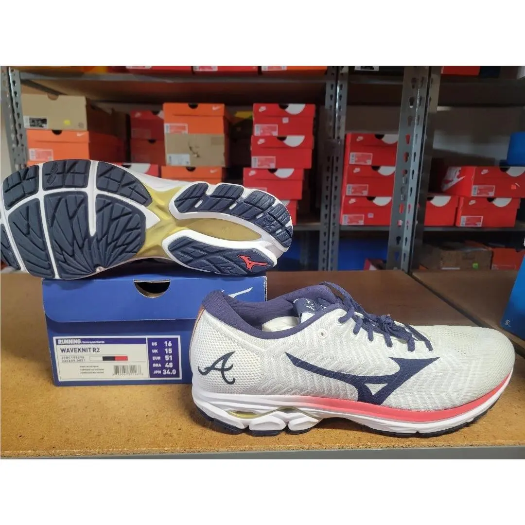 Mizuno Waveknit R2 Men Shoes Red White Blue Grey J1GC195270 Size 16