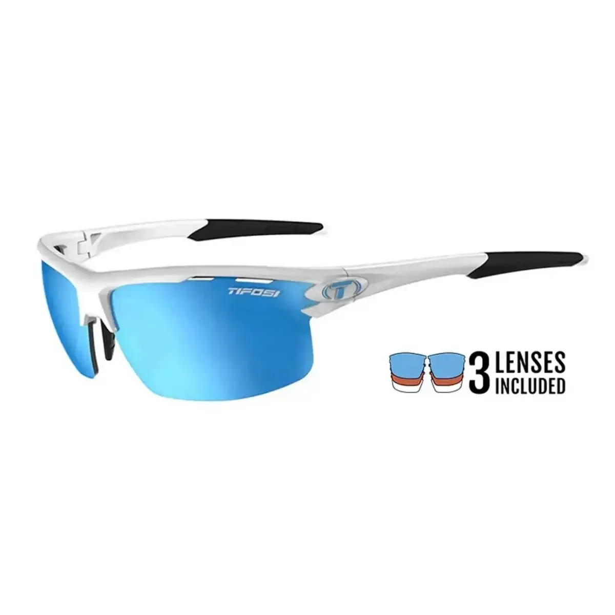 Optics Sunglasses Rivet - You Choose Matte White 3 Lens by Tifosi