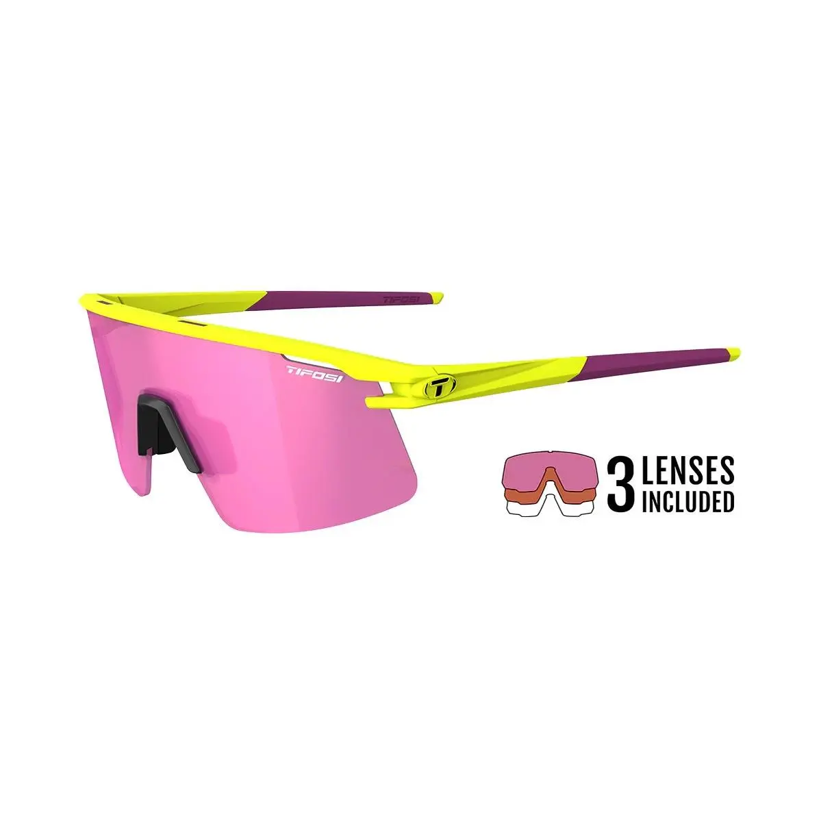 Optics Moab Lite Sunglasses Speed Yellow Frame Interchangeable Lens by Tifosi