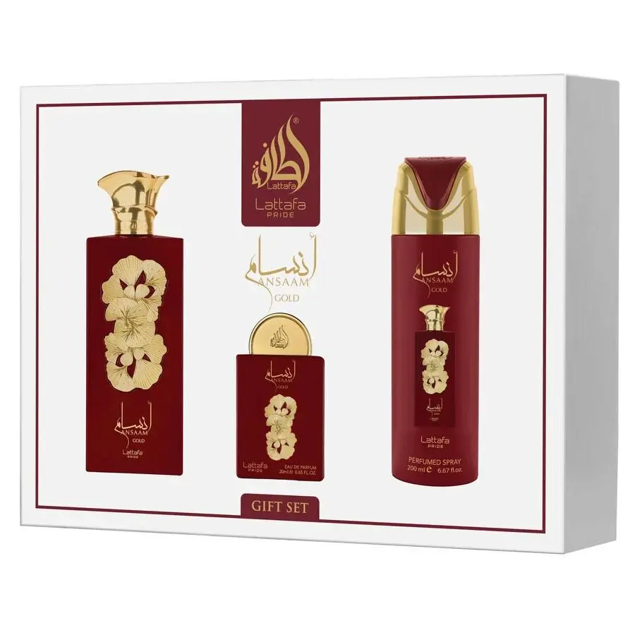 Ansaam Gold 3-piece Perfume Gift Set  Pride by Lattafa