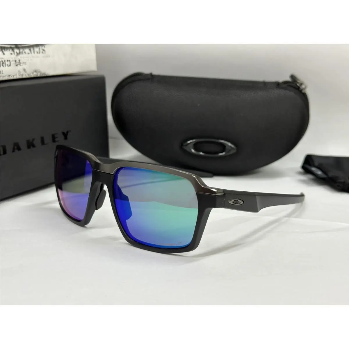 Parlay OO4143 Matte Black / Prizm Polarized 58mm Sunglasses Green by Oakley