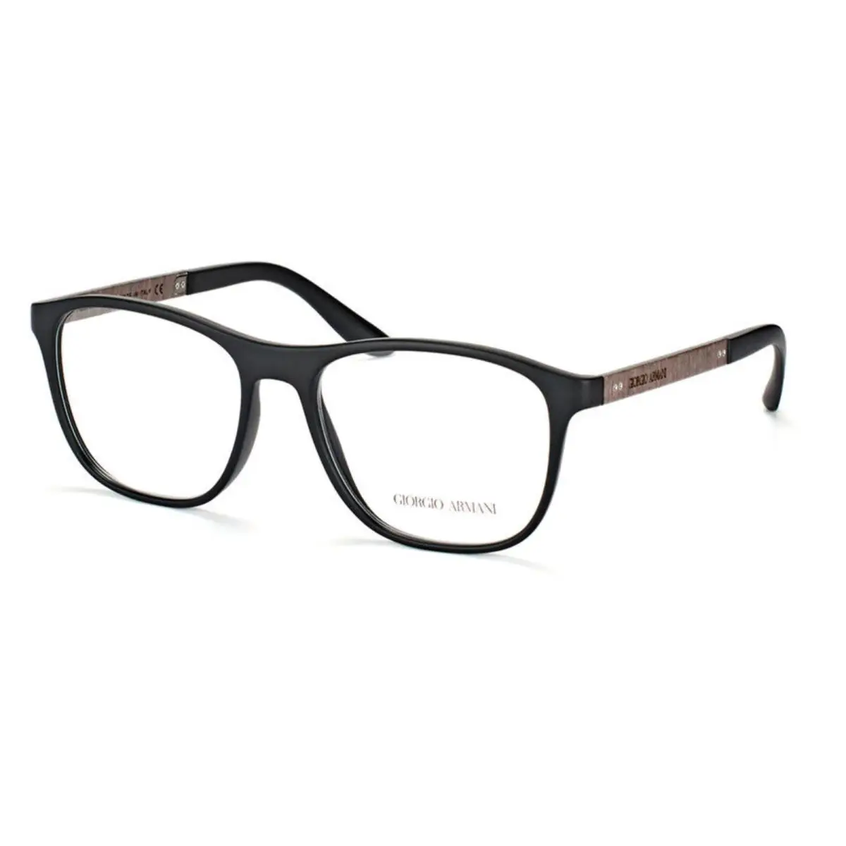 Giorgio Armani Eyeglasses AR 7135 5042 54-17 Matte Black Frames w/ Wood Temples