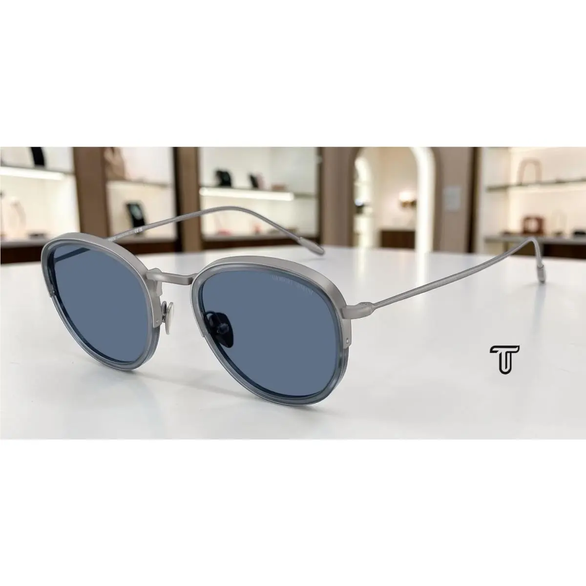 AR6068 300380 Gunmetal Dark Blue 50 mm Men`s Sunglasses by Giorgio Armani