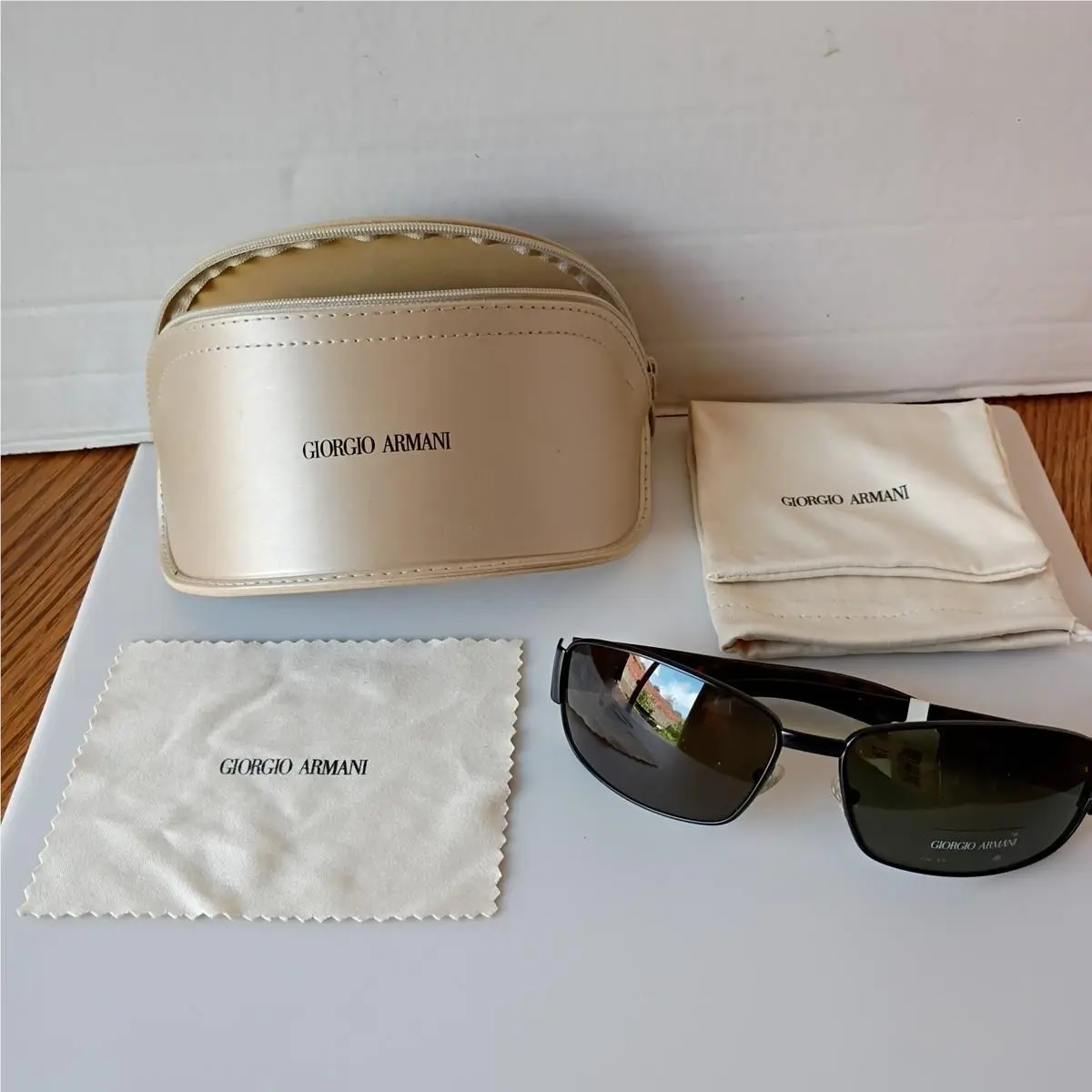 Gorgio Armani GA179/S Sunglasses Brown Frame Gunmetal Lenses by Giorgio Armani