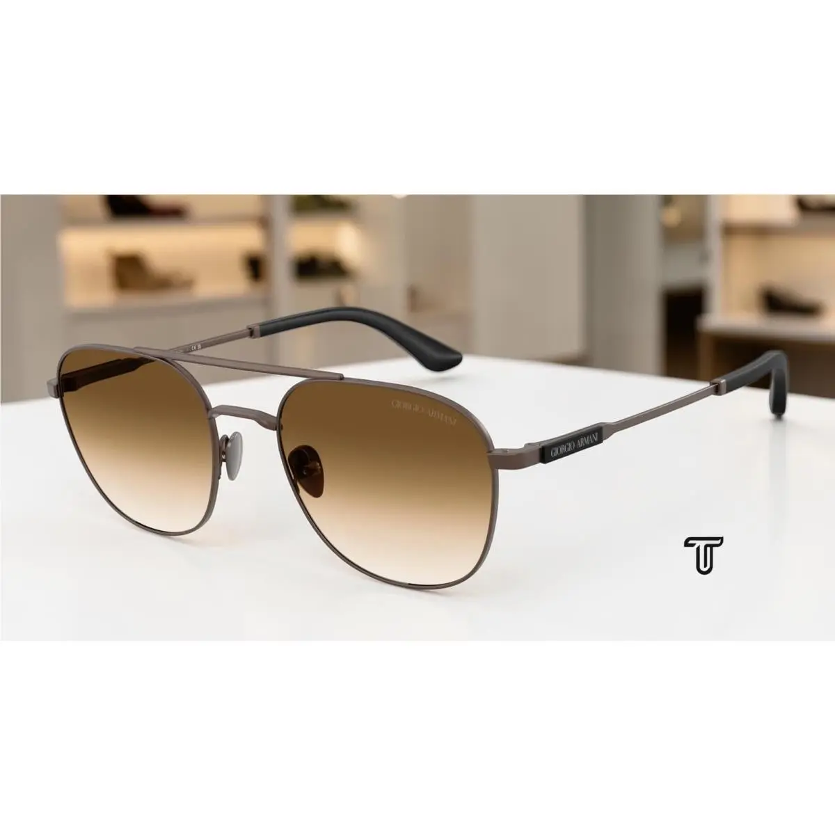 AR6178 300651 Matte Copper Gradient Brown 54 mm Men`s Sunglasses by Giorgio Armani
