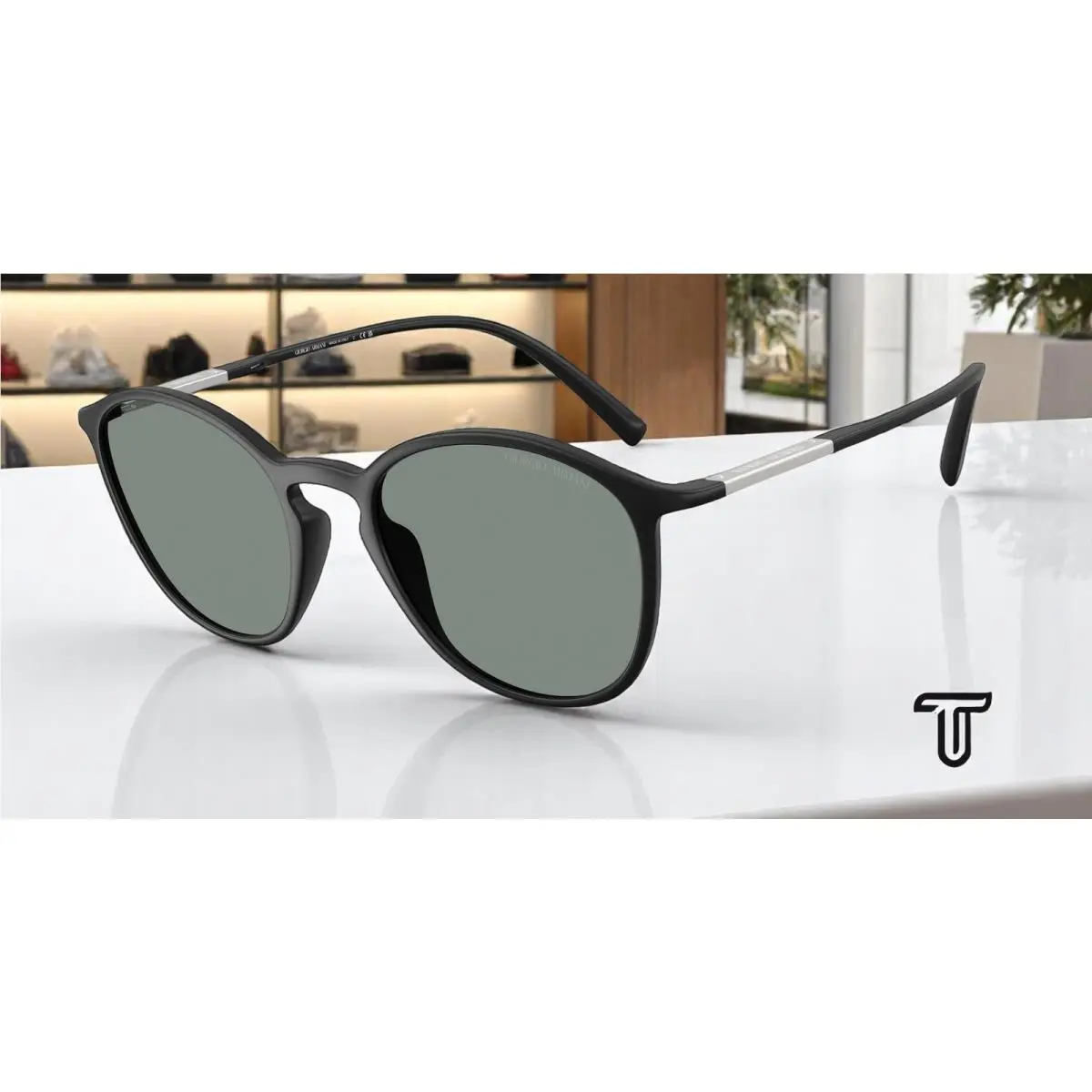 AR8233U 5042 1 Matte Black Grey 51 mm Men`s Sunglasses by Giorgio Armani
