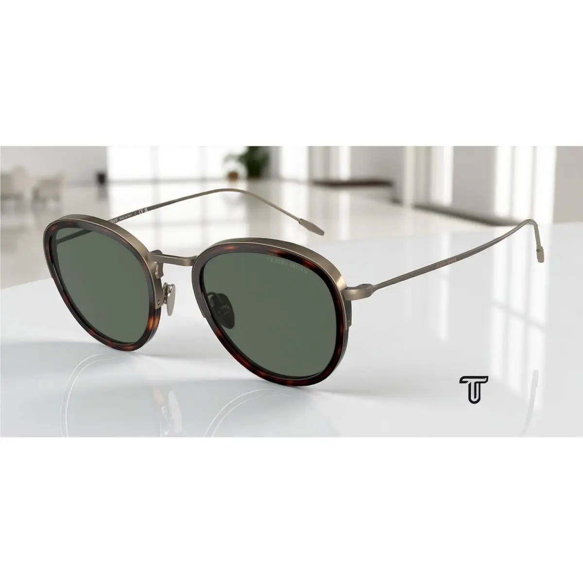 AR6068 319871 Red Havana Green 50 mm Men`s Sunglasses by Giorgio Armani