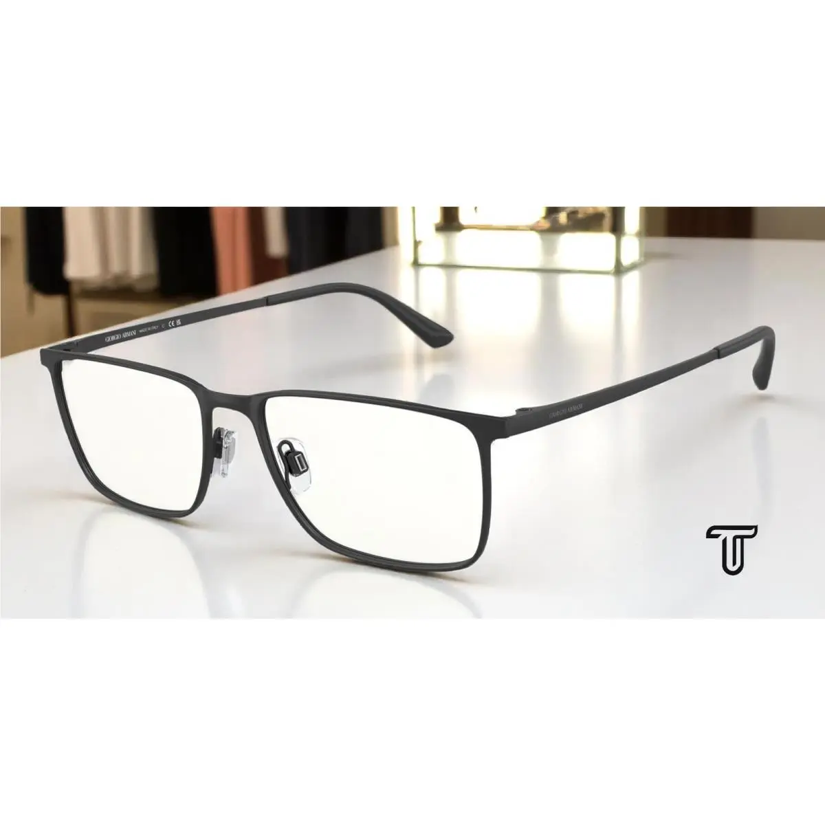 AR5080 3001 55 Matte Black Demo Lens 55 mm Men`s Eyeglasses by Giorgio Armani