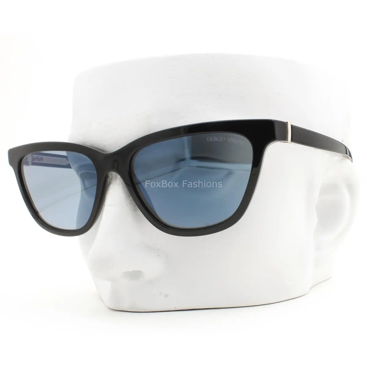 Sunglasses AR 8221 5875/56 Polished Black Blue Glass with Case by Giorgio Armani