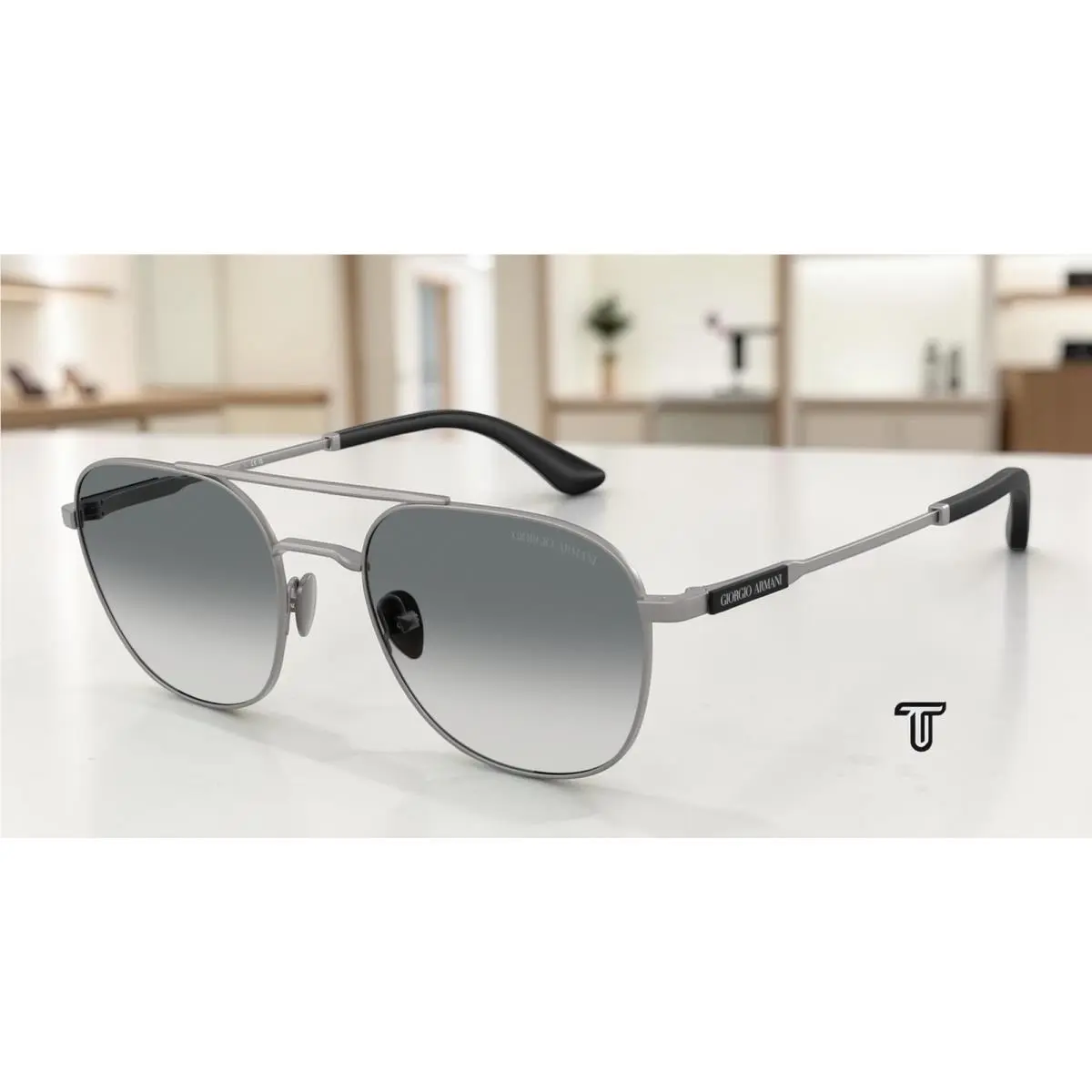 AR6178 300371 Matte Gunmetal Gradient Grey 54 mm Men`s Sunglasses by Giorgio Armani