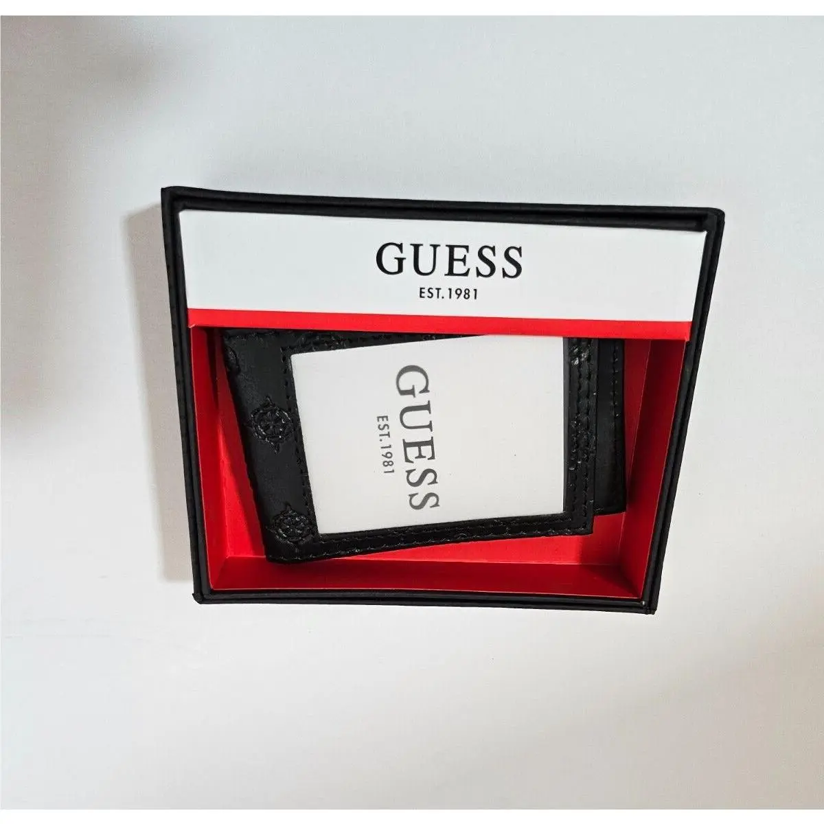 Calvin Klein Guess Men`s Black Leather Bifold Wallet