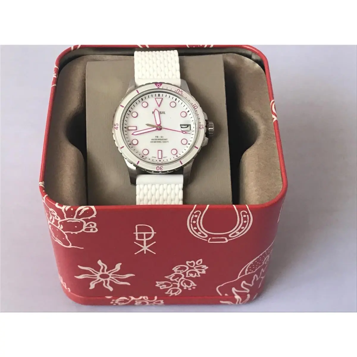 Women`s Quartz Silicone Band Stainless Steel Watch White by Fossil