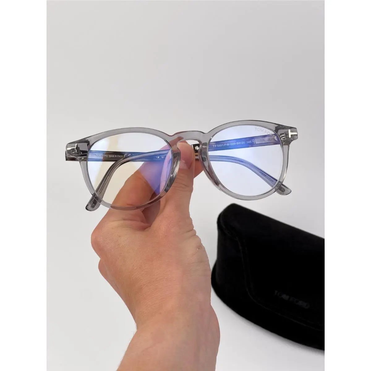 Women Eyeglasses Grey Round FT5891-F-B 020 by Tom Ford