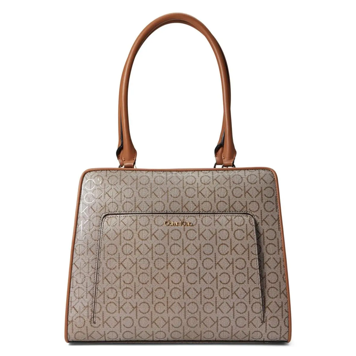 Margot Textured Logo One Size Almond/taupe/caramel Embossed by Calvin Klein