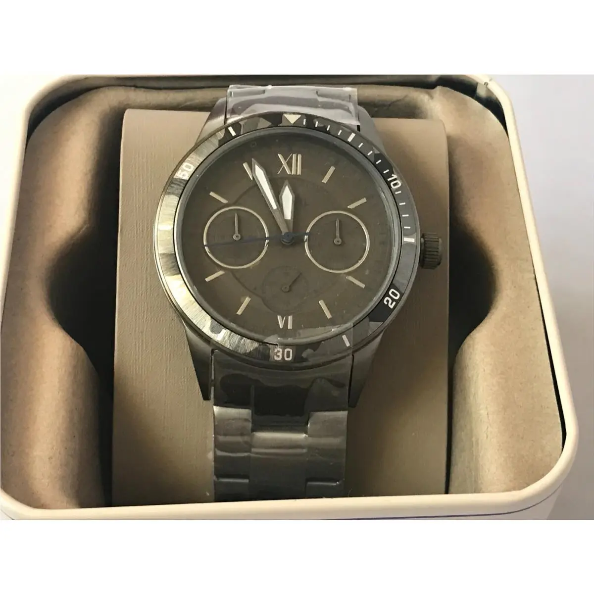 BQ2342 Flynn Men`s Day / Date Gray Dial Stainless Steel Bracelet by Fossil