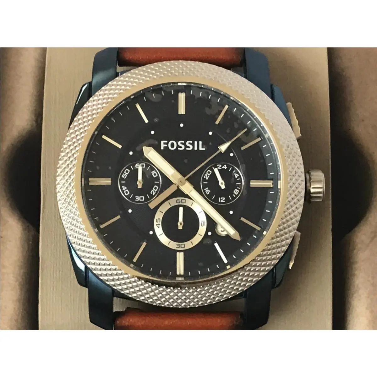Fossil Machine Chronograph Blue Dial Men`s WatchFS5232