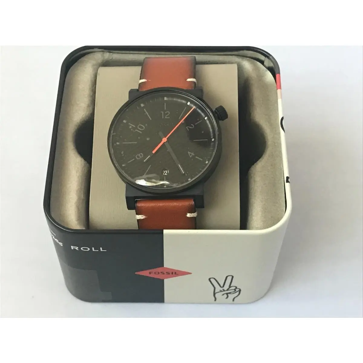 Men’s  FS5507 40mm Quartz Watch with Leather Straps by Fossil