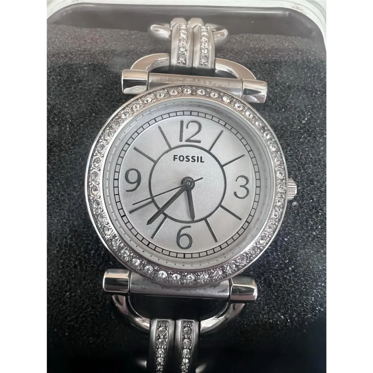 ES2498 Women’s Crystal Link Silver Watch Rhinestone Bracelet 2010 by Fossil