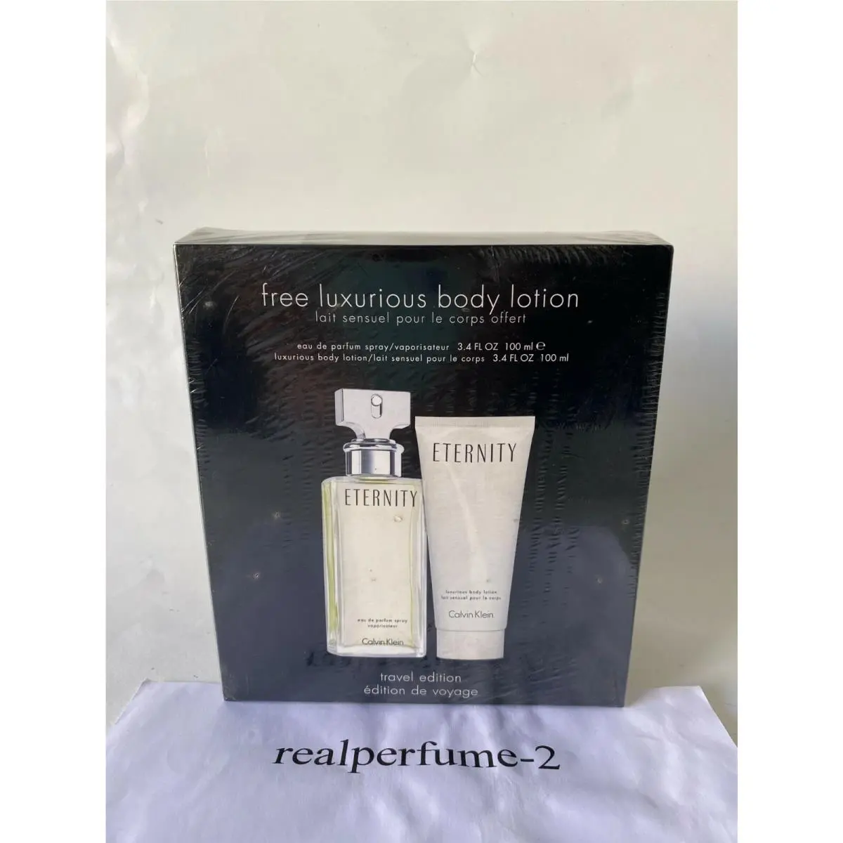 Eternity  2pc Set 3.4oz Edp Spry 3.4oz B / Lotion. Sealed by Calvin Klein