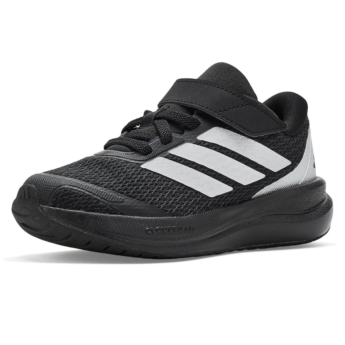 Kids Run Falcon 6 Elastic Lace Amp Strap Little Kid Black/Silver Metallic/Black by Adidas