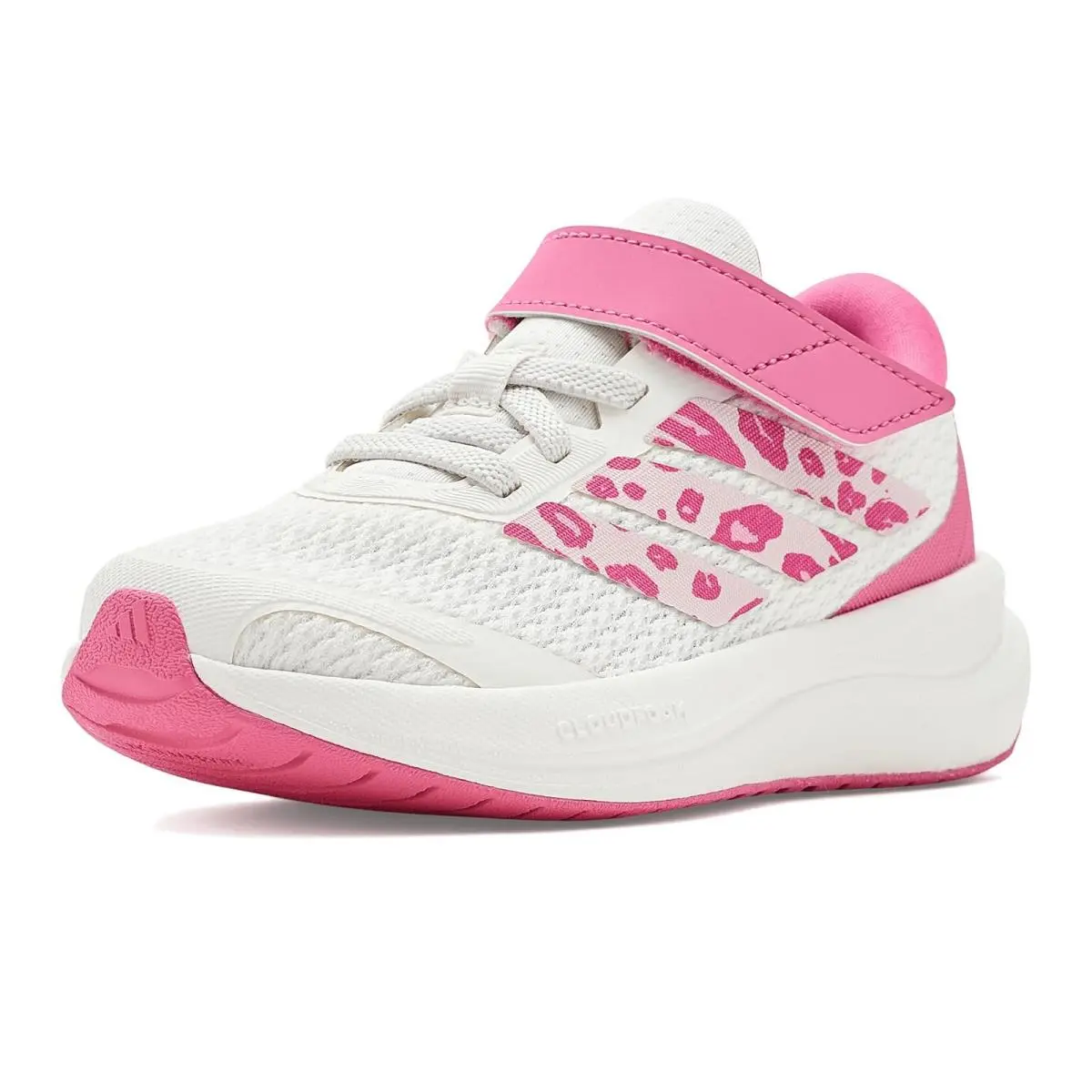 Kids Run Falcon 6 Elastic Lace Amp Strap Little Kid White/Distilled Pink/Pink Fusion by Adidas