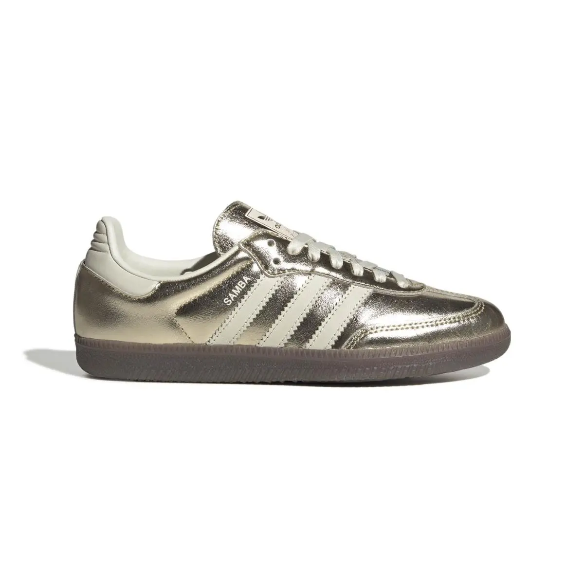 Adidas Women`s Samba OG Low Top Lace Up Sneakers KJ7479 Gold/off White/gum