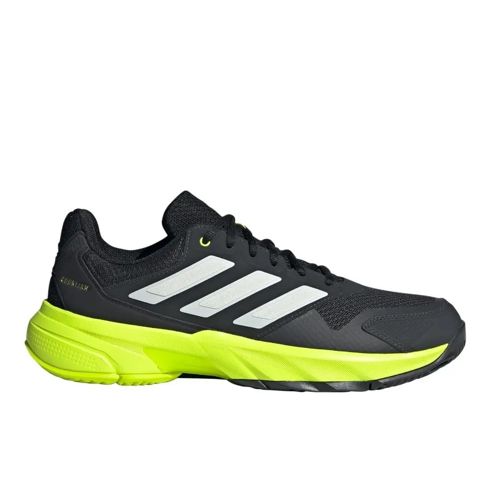 Courtjam Control 3 Tennis Mens Black Yellow Sneakers Athletic Shoes IH3 by Adidas