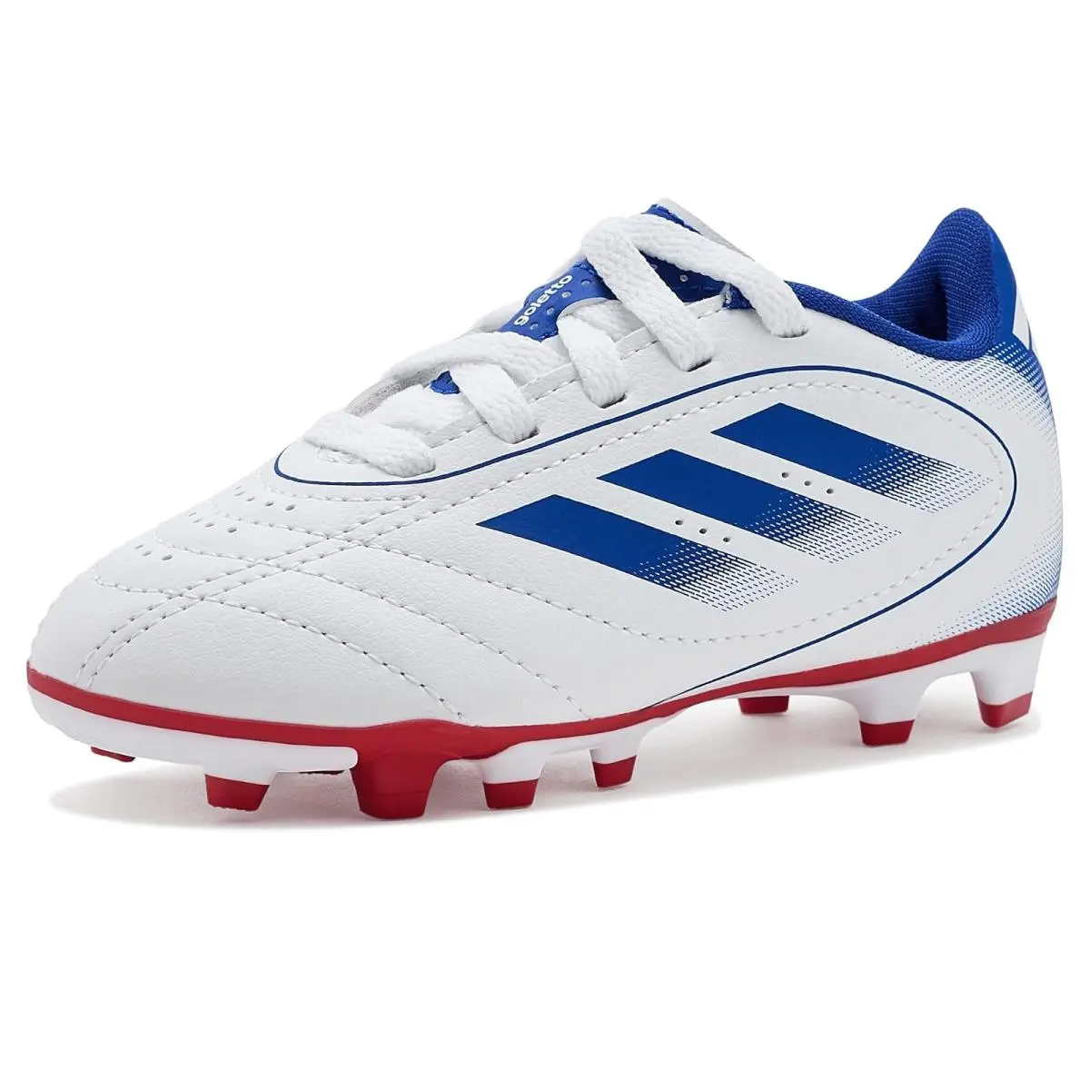 Kids Goletto Ix Firm Ground/multi Ground Toddler/little Kid/big Kid White/Team Royal Blue/Better Scarlet by Adidas