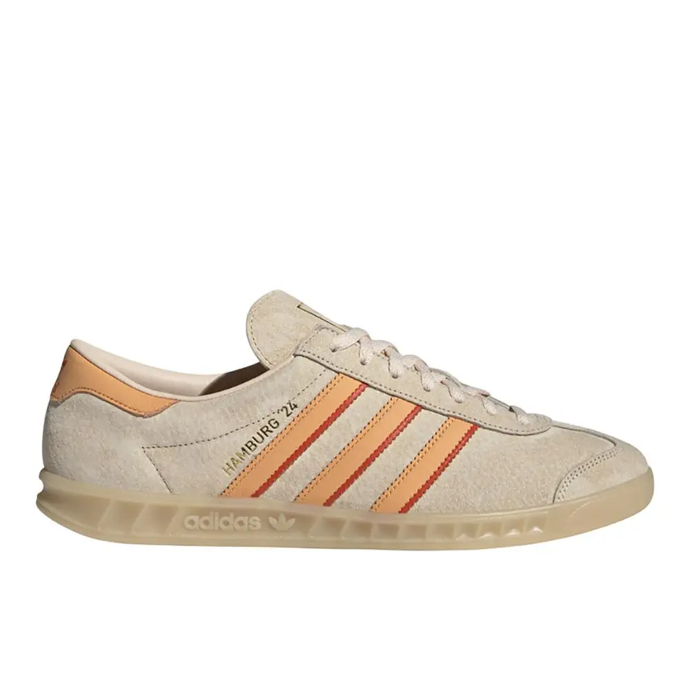 Adidas Hamburg 24 Mens Beige Orange Sneakers Casual Shoes IG2109-A