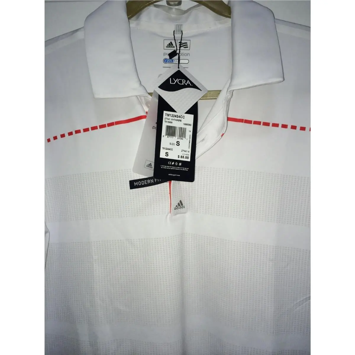 Adidas clothing - ADIDAS GOLF Coolmax Puremotion Tour Digital Polo S - Z77441 - White 10
