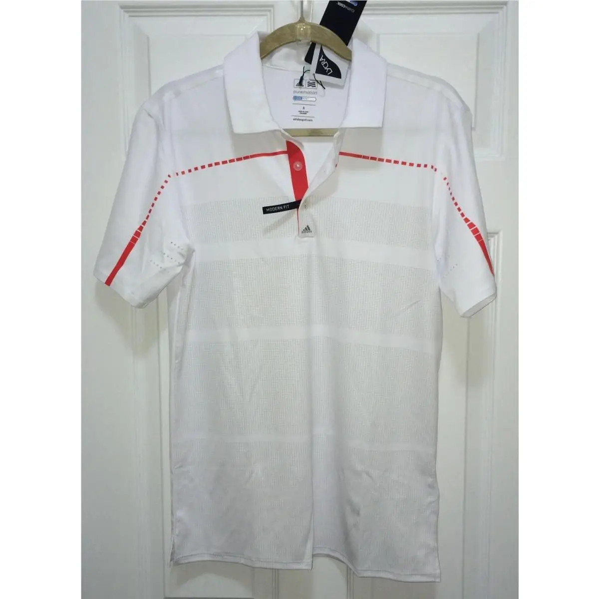 Adidas clothing - ADIDAS GOLF Coolmax Puremotion Tour Digital Polo S - Z77441 - White 5