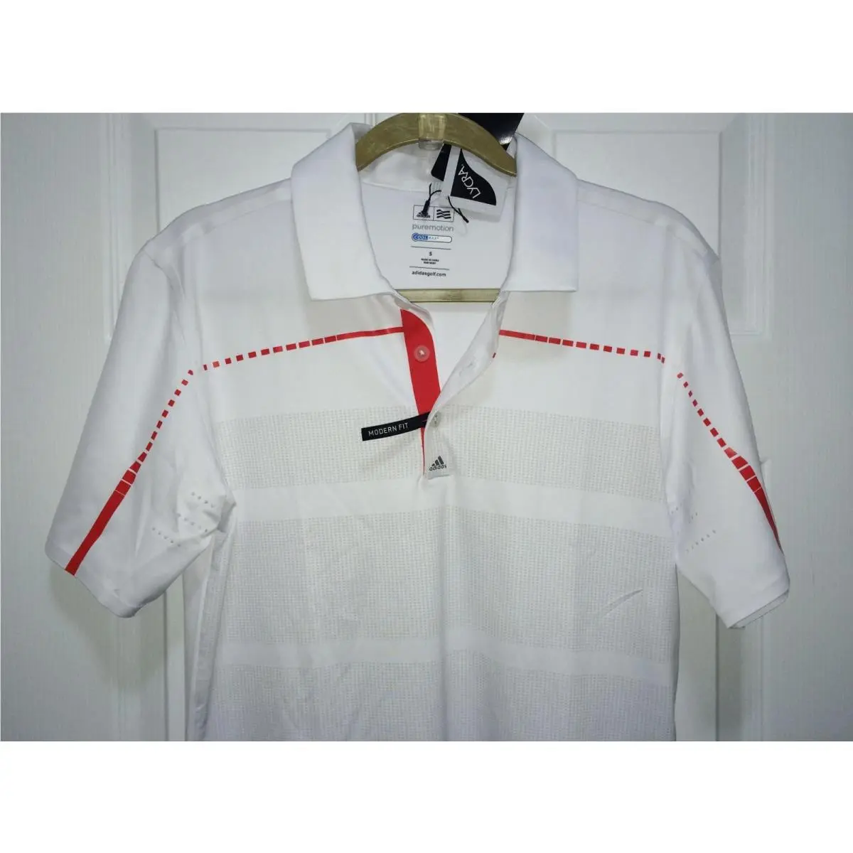 Adidas clothing - ADIDAS GOLF Coolmax Puremotion Tour Digital Polo S - Z77441 - White 6