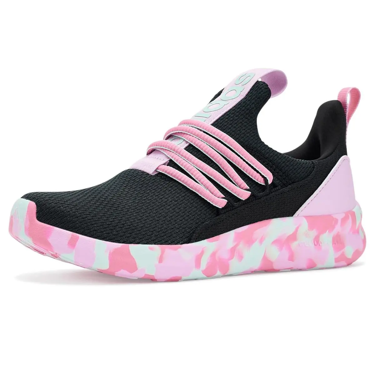 Kids Lite Racer Adapt 7.0 Lifestyle Shoes Little Kid/big Kid Black/Bliss Lilac/Halo Mint by Adidas