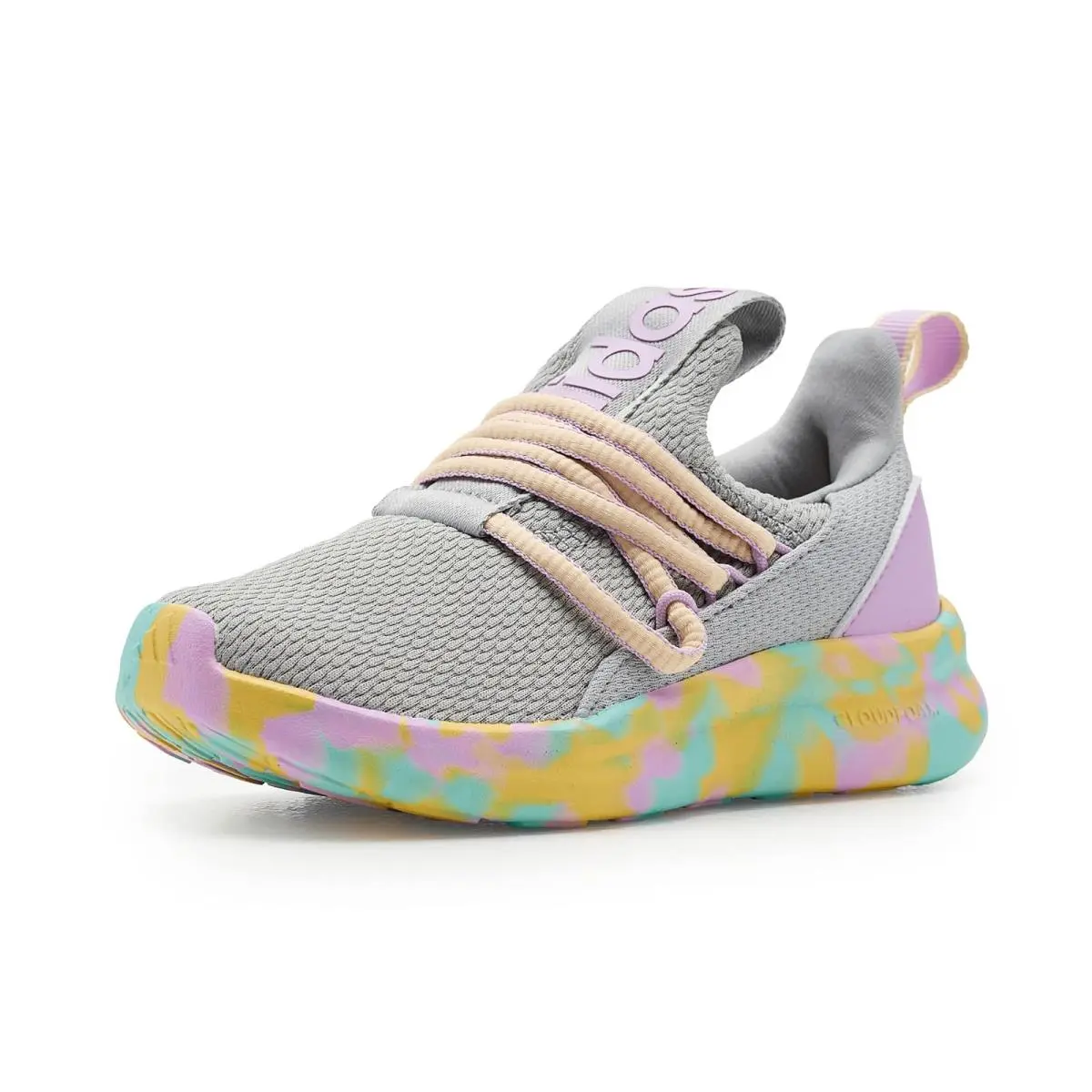 Kids Lite Racer Adapt 7.0 Lifestyle Shoes Little Kid/big Kid Grey/Orange Tint/Bliss Lilac by Adidas