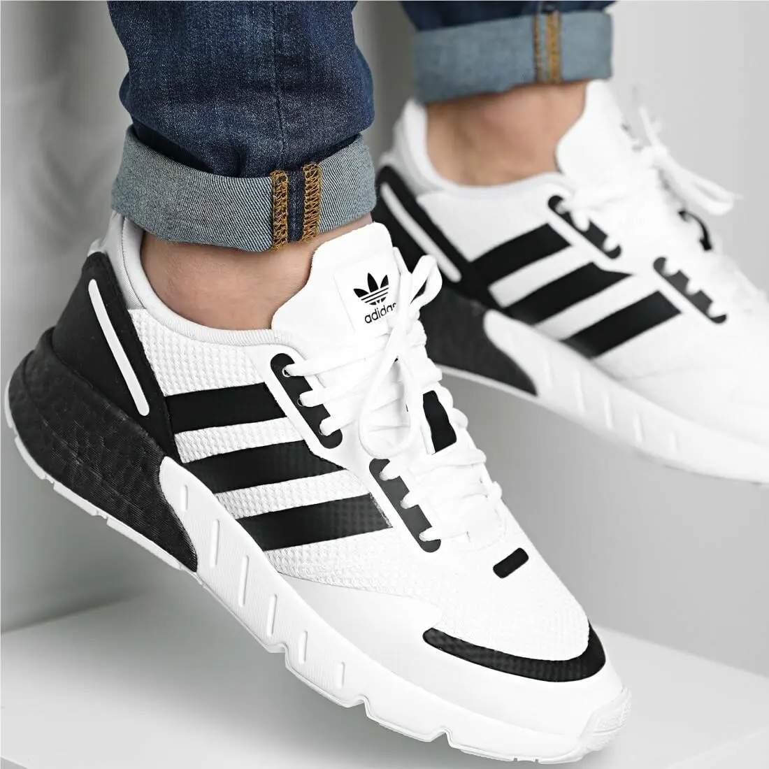 Originals ZX 1K Boost Shoes Sneakers FX6510 White Black by Adidas