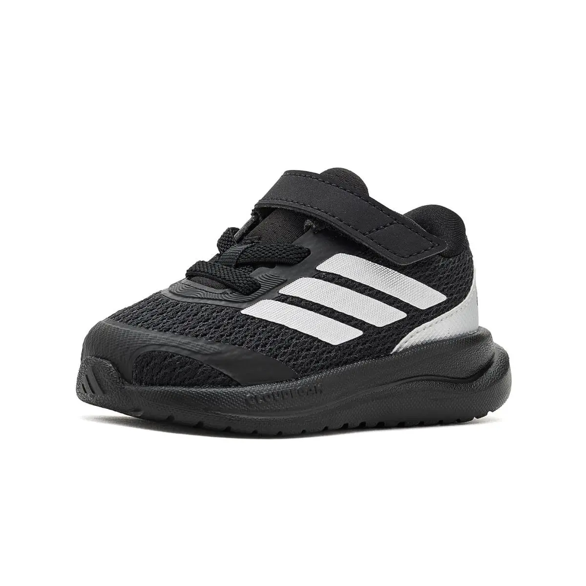 Kids Run Falcon 6 Elastic Lace Amp Strap Infant/toddler Black/Silver Metallic/Black by Adidas