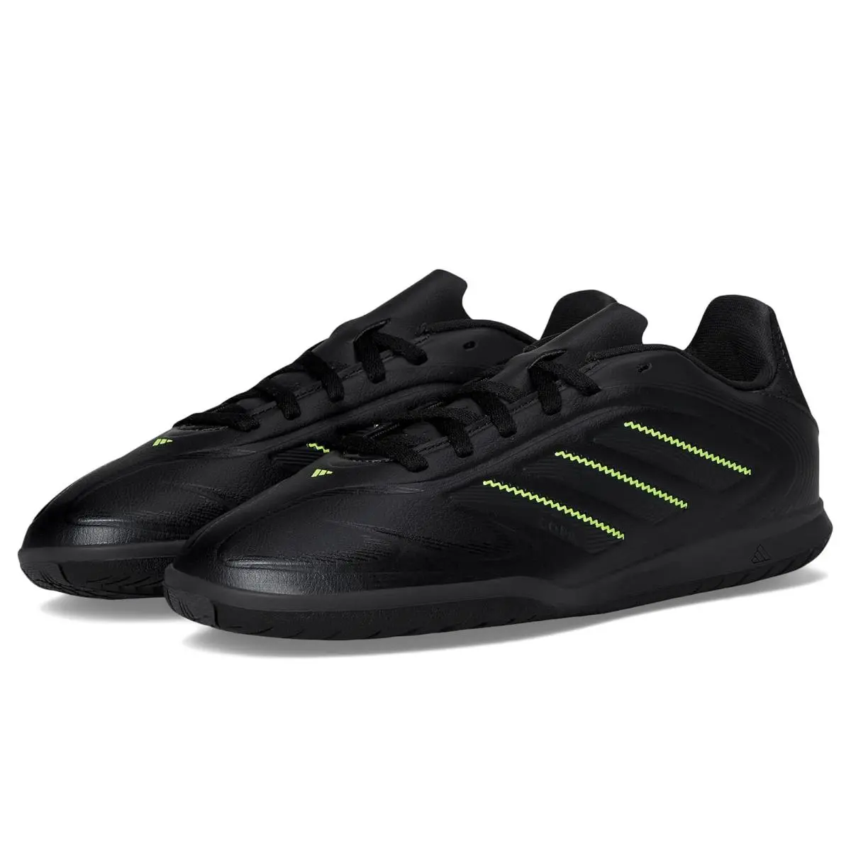 Children Unisex Adidas Kids Copa Club Pure 3 Indoor Cleats Little Kid/big Kid - Black/Solid Grey/Lucid Lemon