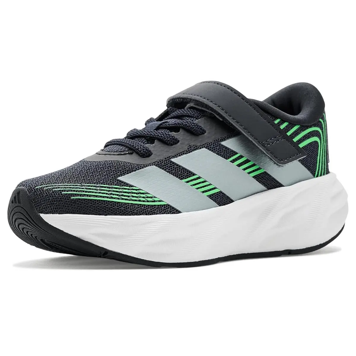 Children Unisex Shoes  Kids Galaxy 8 Shoes Little Kid Night Grey/Tech Grey Metallic/Screaming Green by Adidas